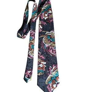 Gianfranco Ferre Black and Pink Patterned Tie